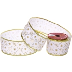 Лента для декорирования «Вьюга» 6,3 см, 2,7 м, Золото