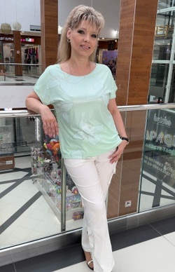 Белые немецкие брюки с отстрочкой