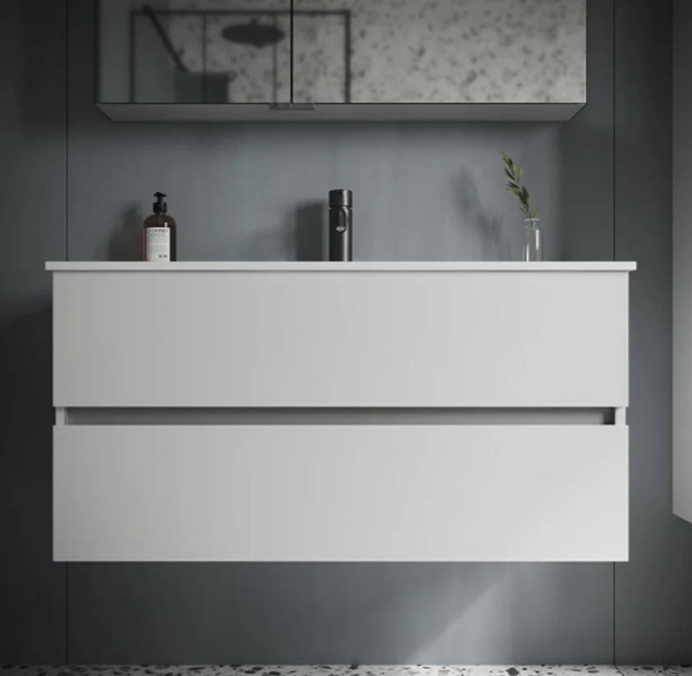UR100W Тумба SANCOS подвесная URBAN 2я 100 бел.глянец