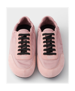 Женские кроссовки Prada Re-Nylon и замша, розовые