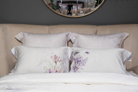 Постельное белье 1.5 спальное Garda Decor Фиори сиренево-белое