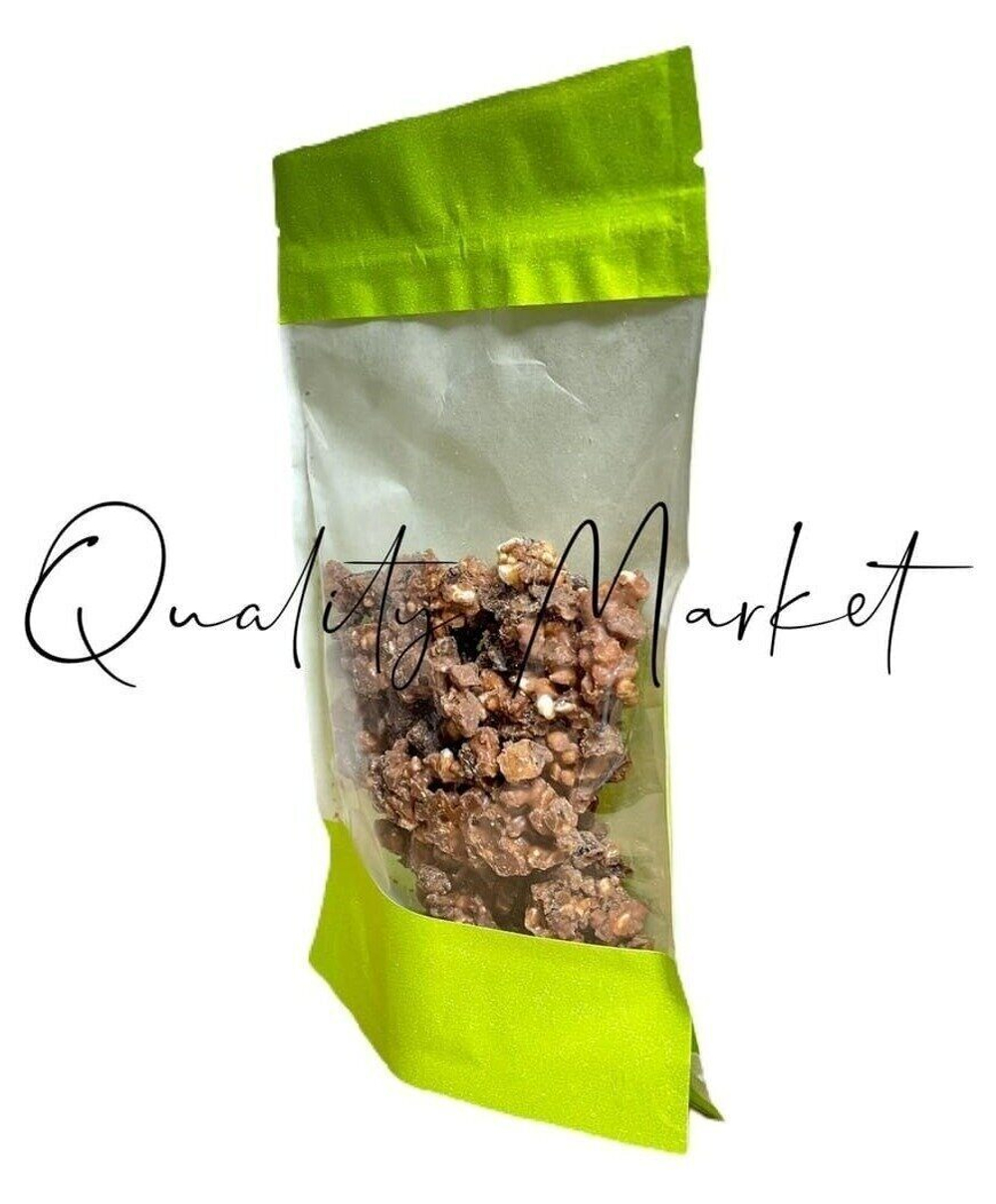 Пакет "Дой-пак" бумажный с ЗИП замком и прозрачным окошком 135х225+(35+35) мм Зеленый