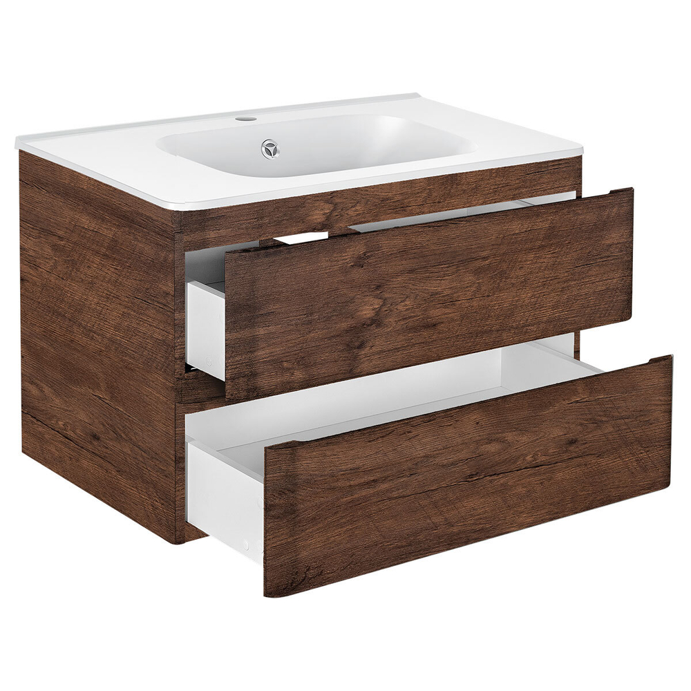 Тумба под раковину Vincea Vico 800 подвесная, 2 выкатных ящика soft close, R.Wood