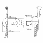 Гигиенический душ со смесителем WasserKraft Wern 4238 никель