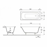 Ванна чугунная Delice Continental Elite DLR230613 170х70 белая