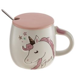 GAEM Кружка с крышкой и ложкой, 430 мл, L8,5 W8,5 H9 см, 4в.