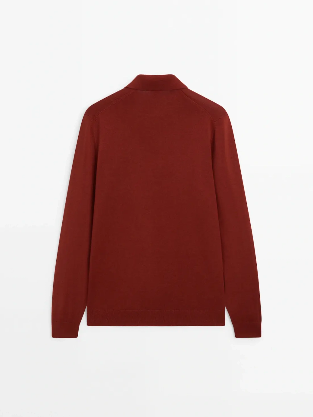 Massimo Dutti Свитер с воротником поло, терракотовый