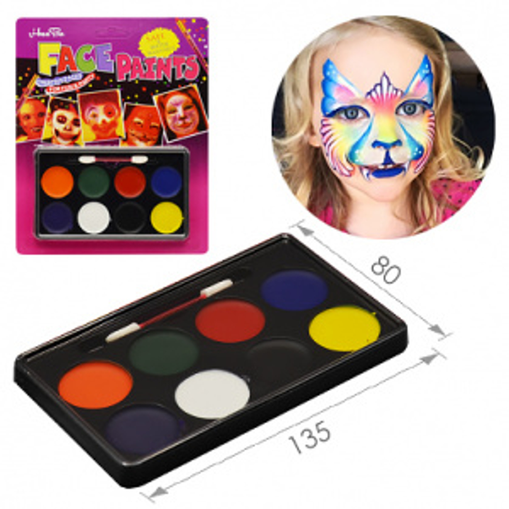 АКВА ГРИМ КРАСКА 8цветов FACE PAINTS блистер