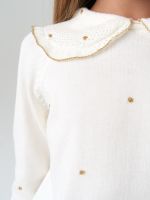 Джемпер для девочки с длинным рукавом AT977-1 молочный