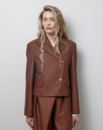 Жакет двубортный из шерсти Вивьен Вествуд корица