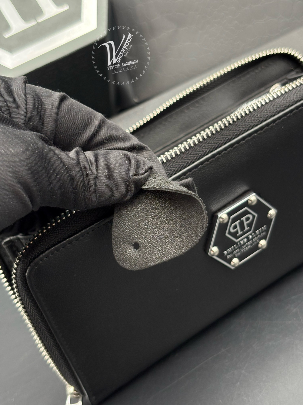 Кожаный кошелек на молнии Philipp Plein