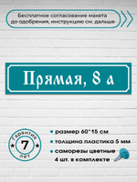 Адресная табличка на дом, 0003, 60х16 см.
