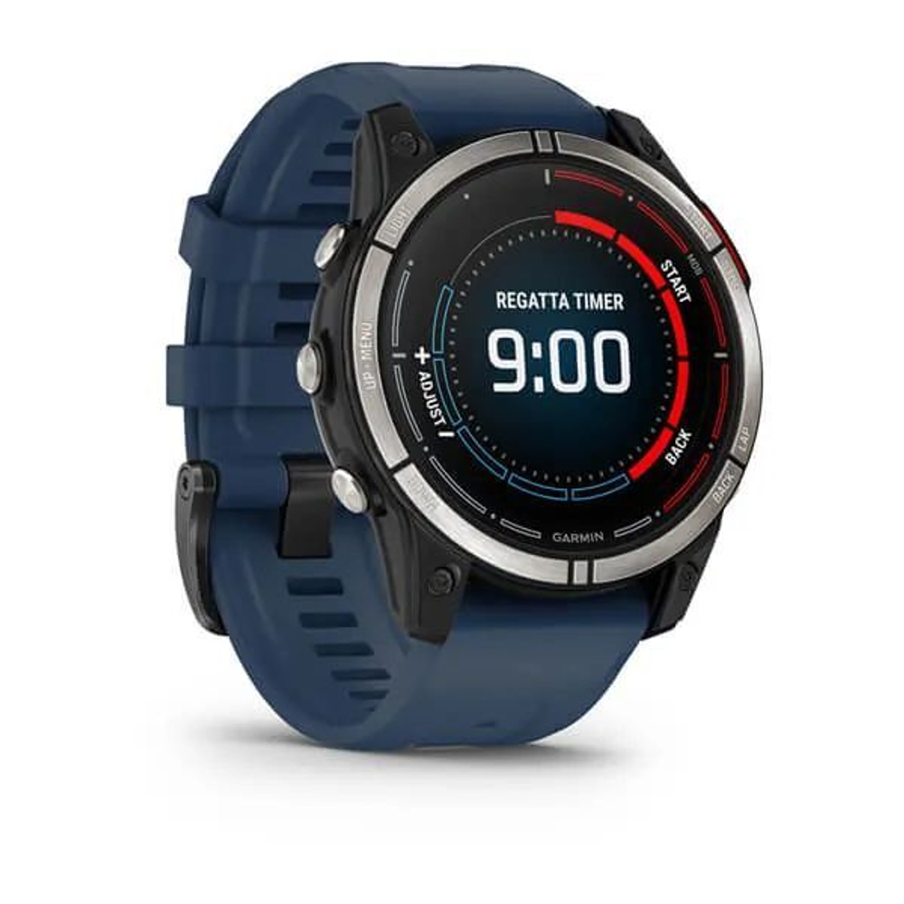 Умные часы Garmin Quatix 7 Sapphire титановый с синим силиконовым ремешком