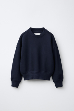 ZARA ОДНОТОННАЯ ТОЛСТОВКА, МОРСКОЙ СИНИЙ
