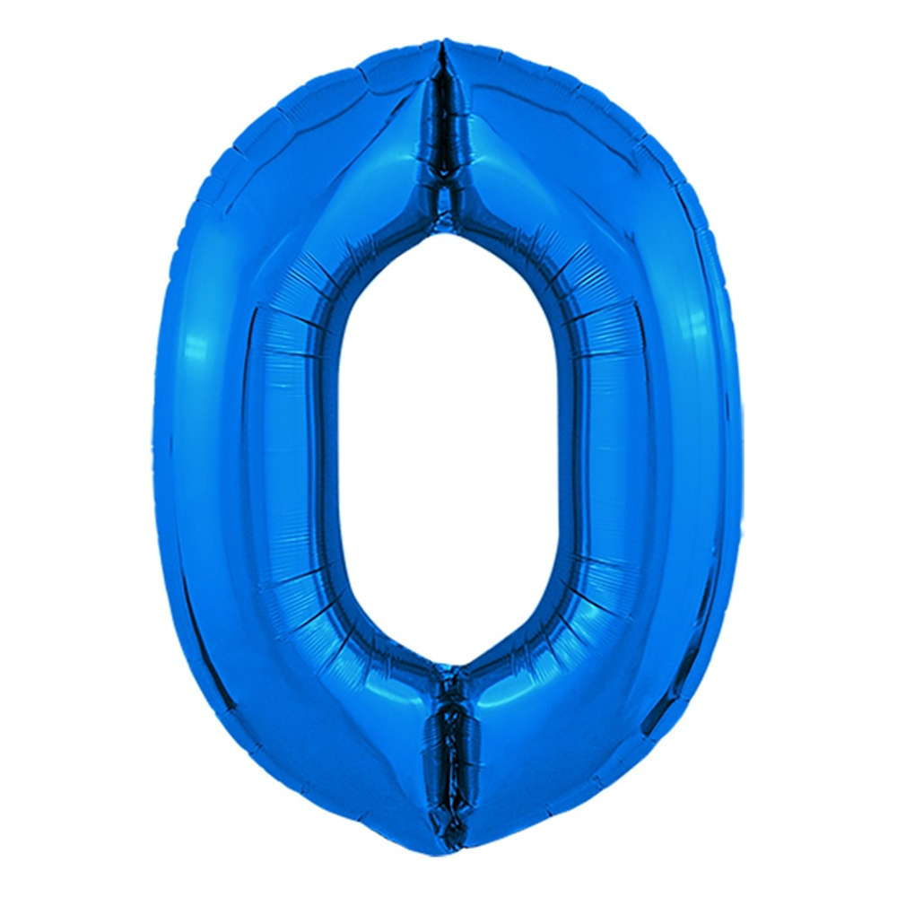 Шар фольгированный Цифра 0 101 см (Синий)