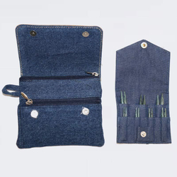 Набор съемных укороченных спиц Denim Indigo Wood Mini, длина 6,7см, KnitPro