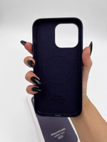 Кожаный чехол Leather Case iPhone 14 Pro Max, Ink Темно-Синий