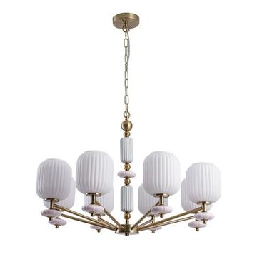 8334/8 MODERNI бронза/белый, металл/керамика/стекло Люстра E27 8*40W 220V ALEGRA