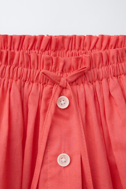 ZARA ЮБКА-ШОРТЫ С ПУГОВИЦАМИ, КРАСНЫЙ