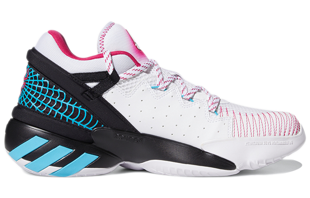 Adidas D.O.N. Issue #2 GCA fashion and comfortable fabric, breathable, wear-resistant, non-slip, mid-top Bounce actual combat basketball shoes, men's white, black and red domestic version