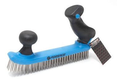 Щетка по металлу двуручная в пластиковом корпусе с прорезиненными эргономическими рукоятками (проволока из нержавеющей стали, 5x32ряда) Forsage F-340126229