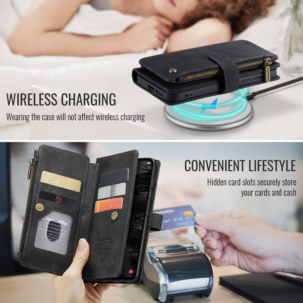 Многофункциональный чехол-кошелек CaseMe 3 in 1 Matte Wallet для Samsung Galaxy S25 FE