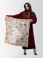 Платок «Зачатьевская роспись. Райский сад» 100% шёлк