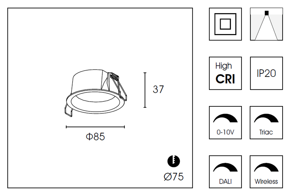Встраиваемый светильник DB8503NR d.8.5