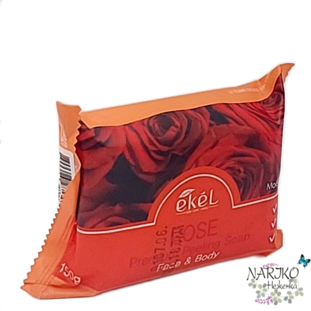 Мыло- скраб косметическое для лица и тела с Экстрактом розы EKEL Peeling Soap Rose, 150 гр.