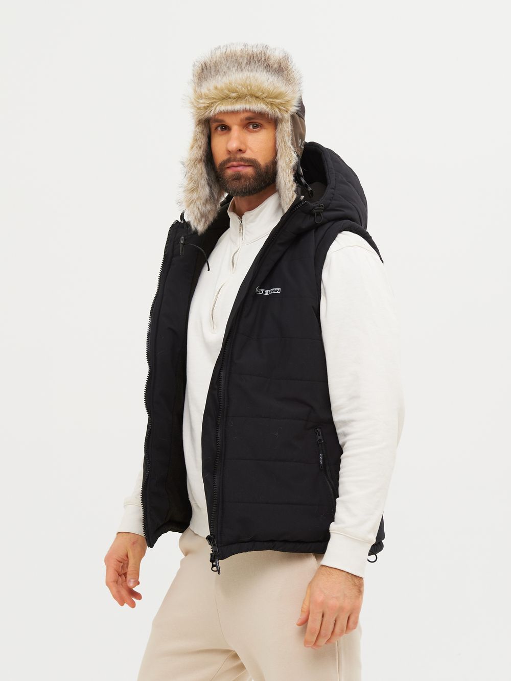 Шапка ушанка зимняя Альтаир с маской ткань Alova цвет КМФ 005 (переплетение хаки)