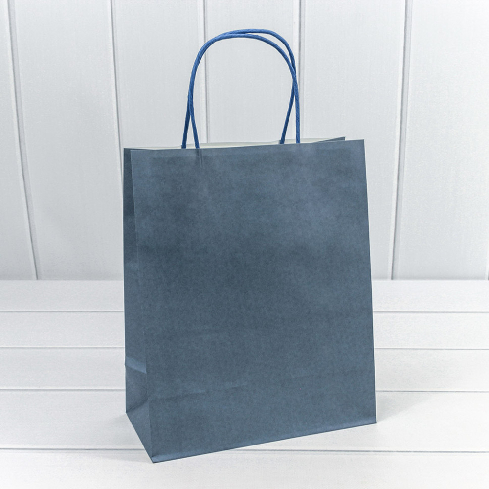 Пакет подарочный 22х27х11см (Синий, Крафт)
