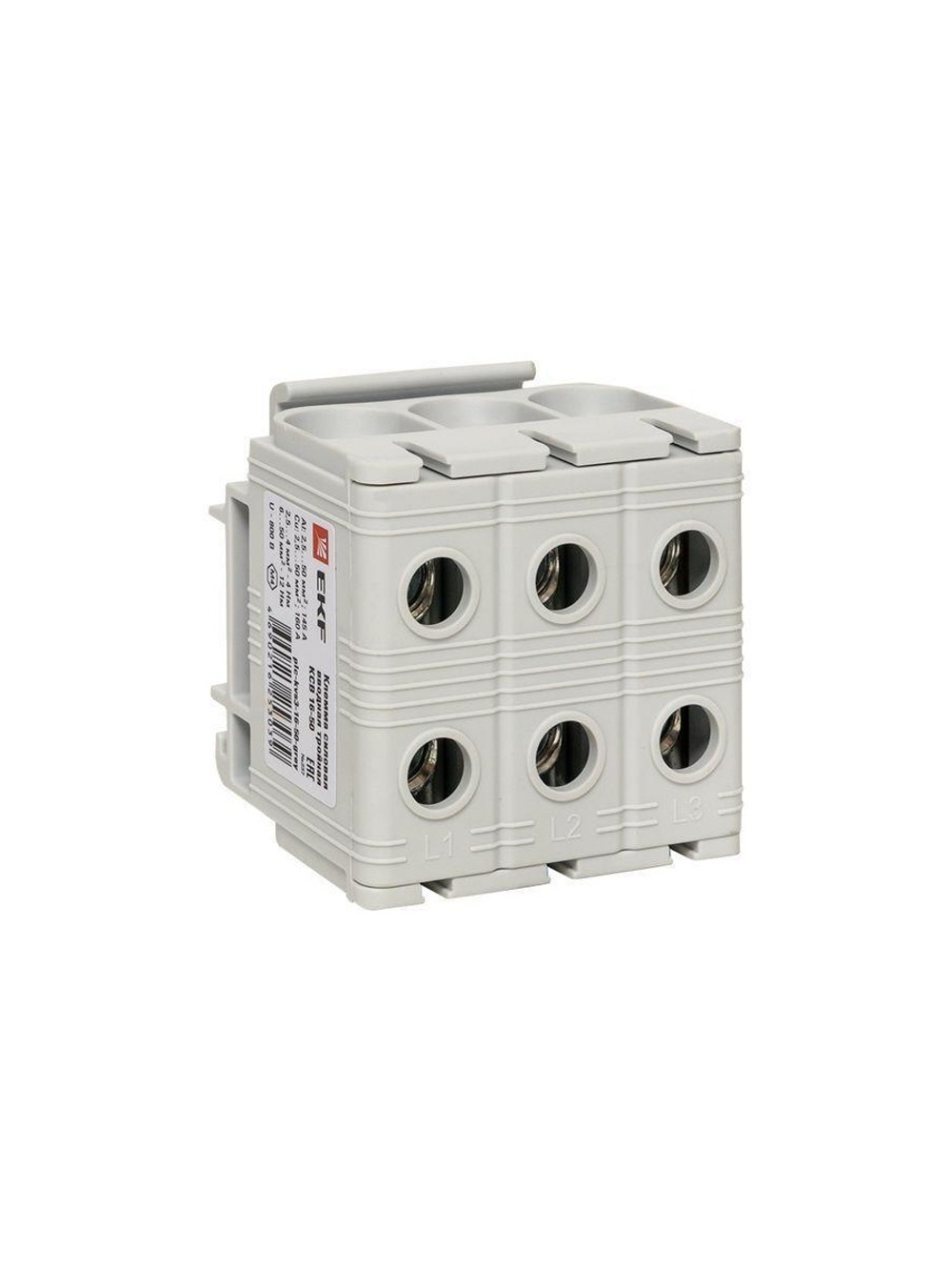 Клемма силовая вводная тройная КСВ 16-50кв.мм сер. PROxima EKF plc-kvs3-16-50-grey