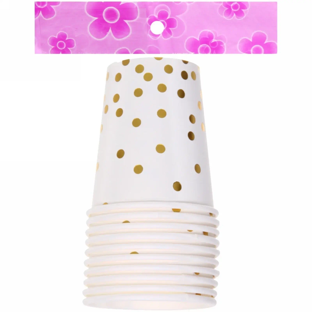 Стакан бумажный 0,2л в наборе 10 шт «Конфетти» белый