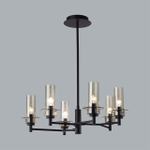 6555/6C CLASSI LN25 29 черный/дымчатый/металл/стекло Люстра потолочная E14 6*40W 220V MADONNA