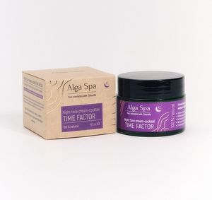 Ночной крем-коктейль для лица лифтинг эффект Night face cream-coctail TIME FACTOR, 50 мл (Alga spa)