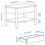 Стол - IKEA TONSTAD/ТОНСТАД ИКЕА, 64х40 см, светло-коричневый