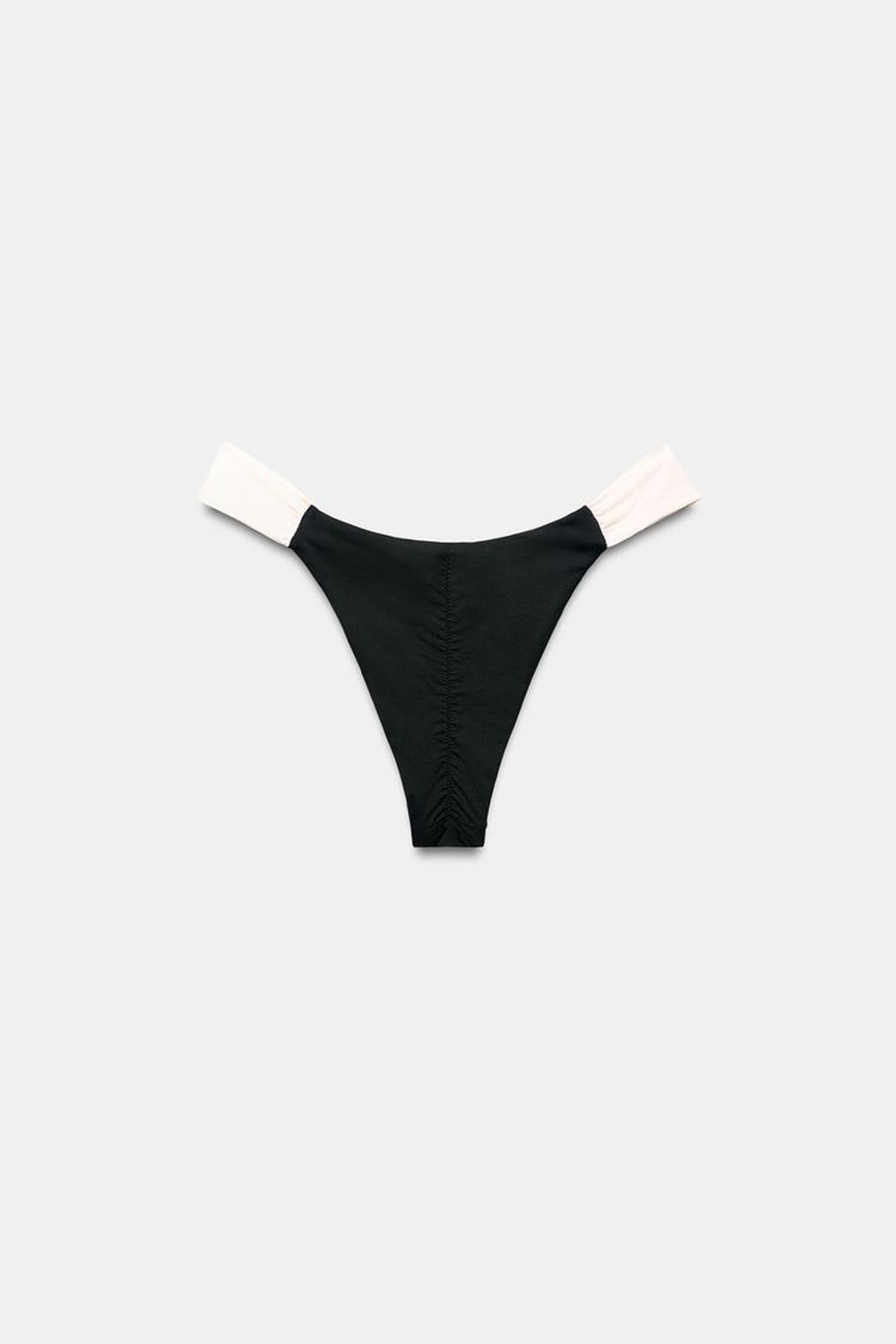 ZARA БИКИНИ-ПЛАВКИ С КОНТРАСТНЫМИ ЗАВЯЗКАМИ, ЧЕРНЫЙ