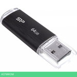 USB Flash-накопитель Silicon-Power Ultima U02 64Gb Black (SP064GBUF2U02V1K)