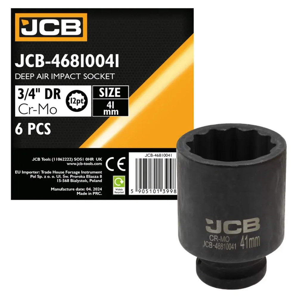 Головка ударная глубокая 3/4'', 41мм (12гр.) JCB JCB-46810041