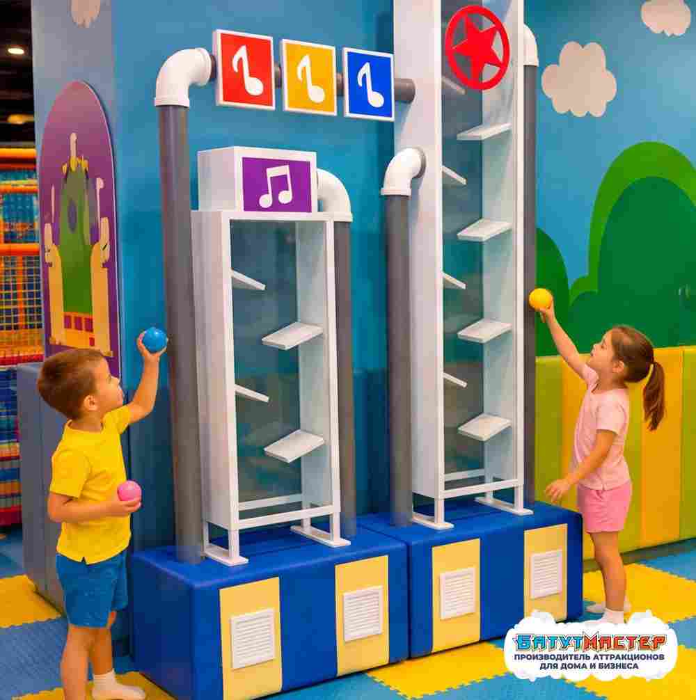 Сенсорная игровая стена «Музыкальная симфония», 2,44×0,5×2,44 м