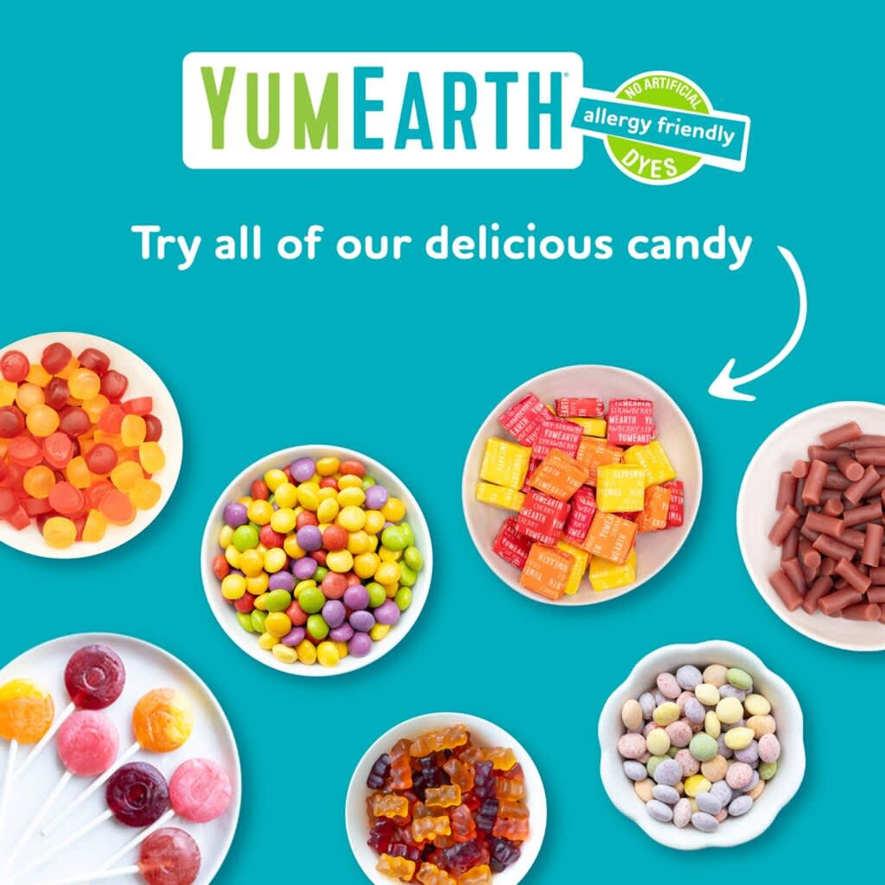 YumEarth, жевательные мишки без глютена, со вкусом клубники, вишни, манго и персика, 5 порционных пакетиков по 19,8 г (0,7 унции)