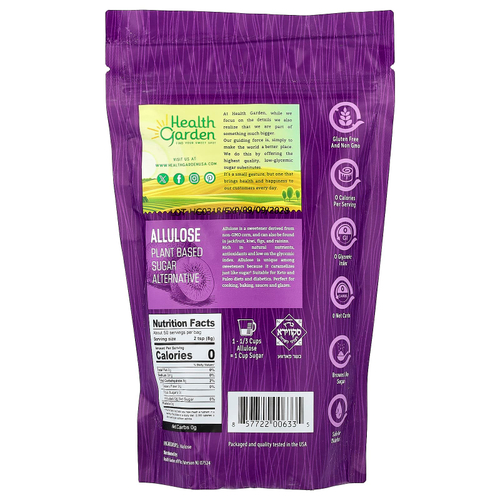 Health Garden, Полностью натуральный подсластитель на основе аллулозы, 14 унций (397 г)