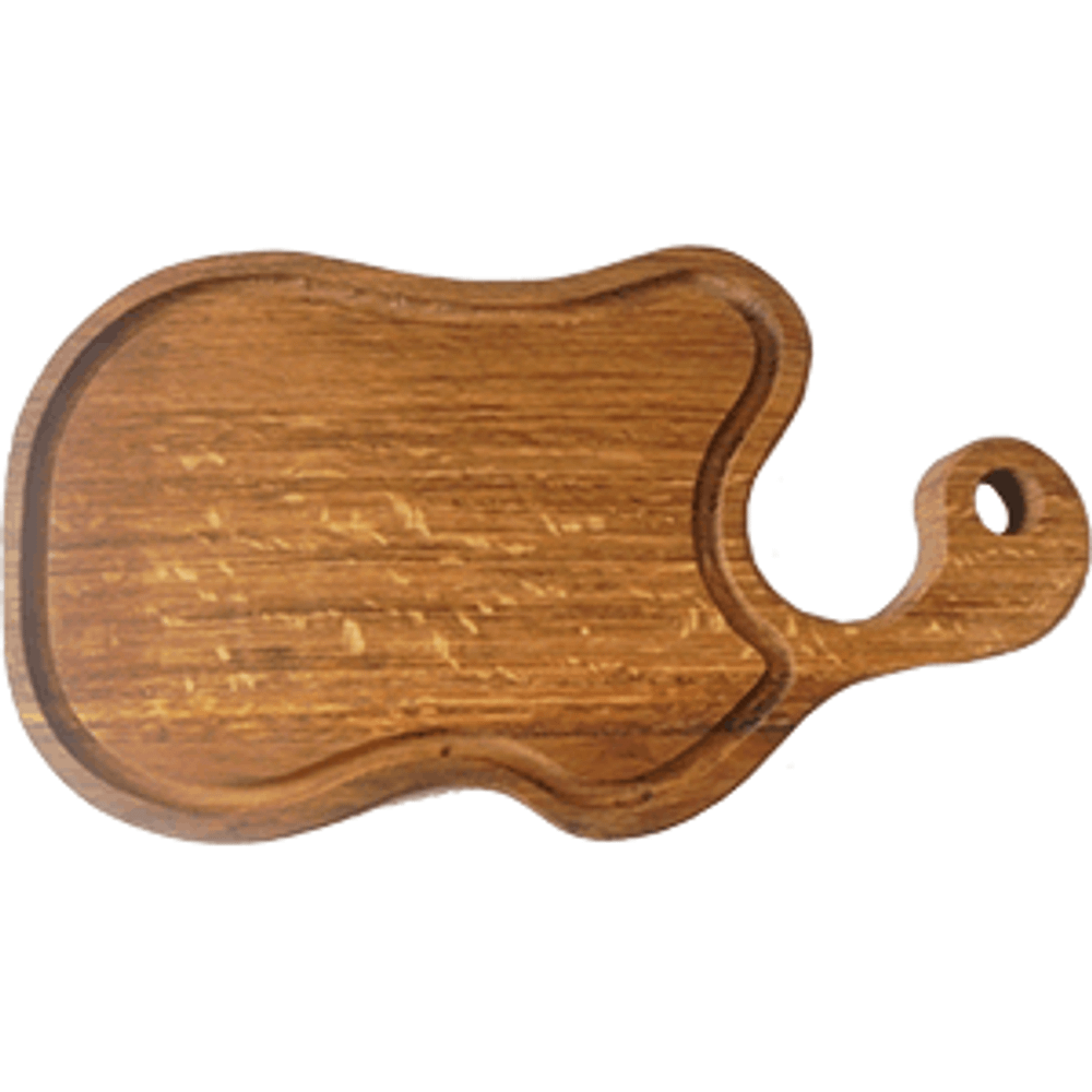 Доска для подачи фигурная с выемкой;ручка(10см);дуб;H=25,L=300,B=210мм