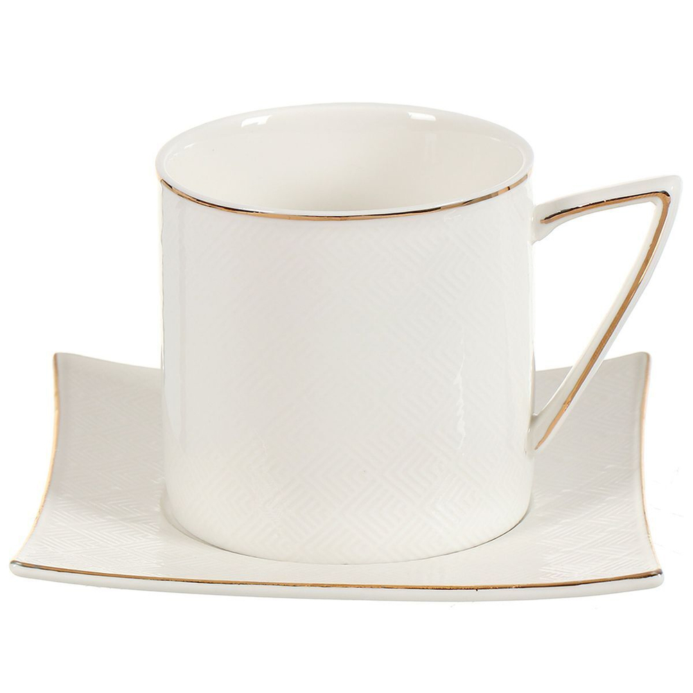 Набор чайный керам, 2 пр, 1 перс, 200 мл, Daniks, Y4-4398, подар уп, бел