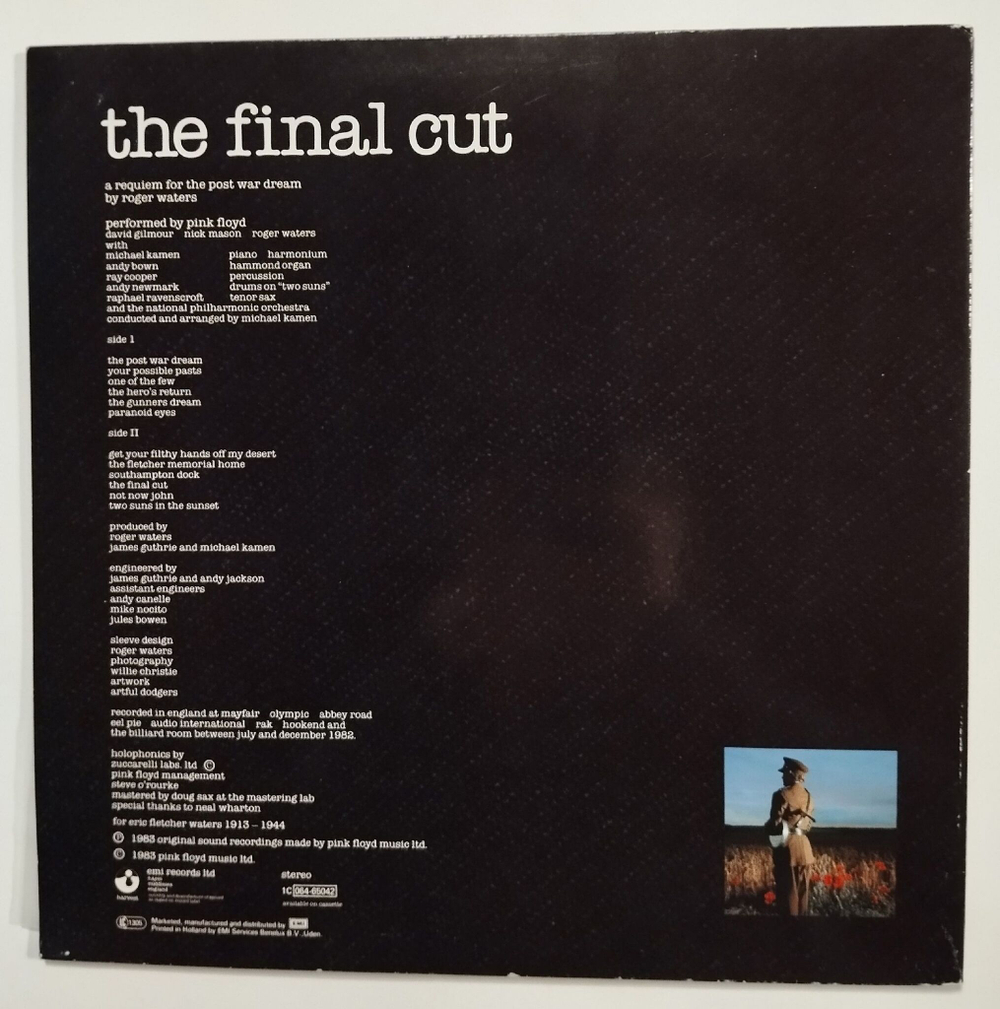 Винтажная виниловая пластинка LP Pink Floyd The Final Cut (Germany 1983)