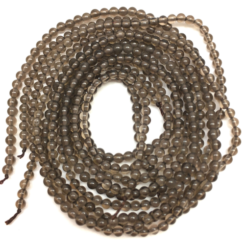 Кварц дымчатый 2 мм, бусины (нить)