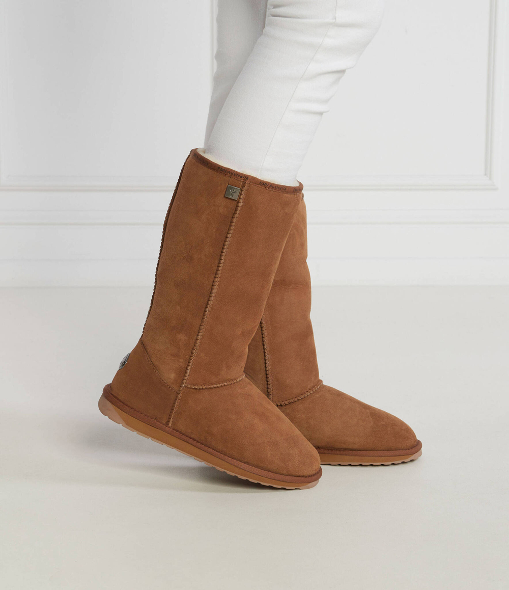 Кожаные угги platinum stinger slim hi EMU Australia - коричневый(WP20004)