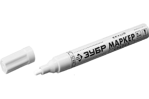 Маркер-краска ЗУБР МК-750 белый, круглый наконечник 06325-8