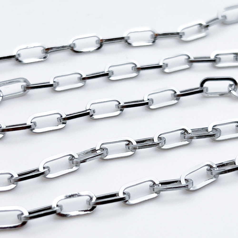 Цепочка, сталь, размер звена 9,8*5 мм, цена за 50 см