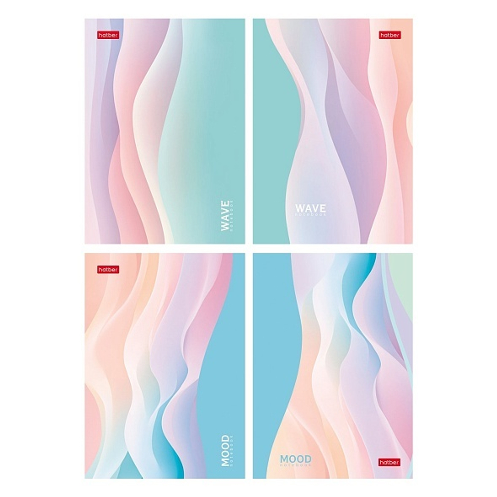 Блокнот А6 24л скоба "Нежность" клетка, глянц.лам., 16диз.